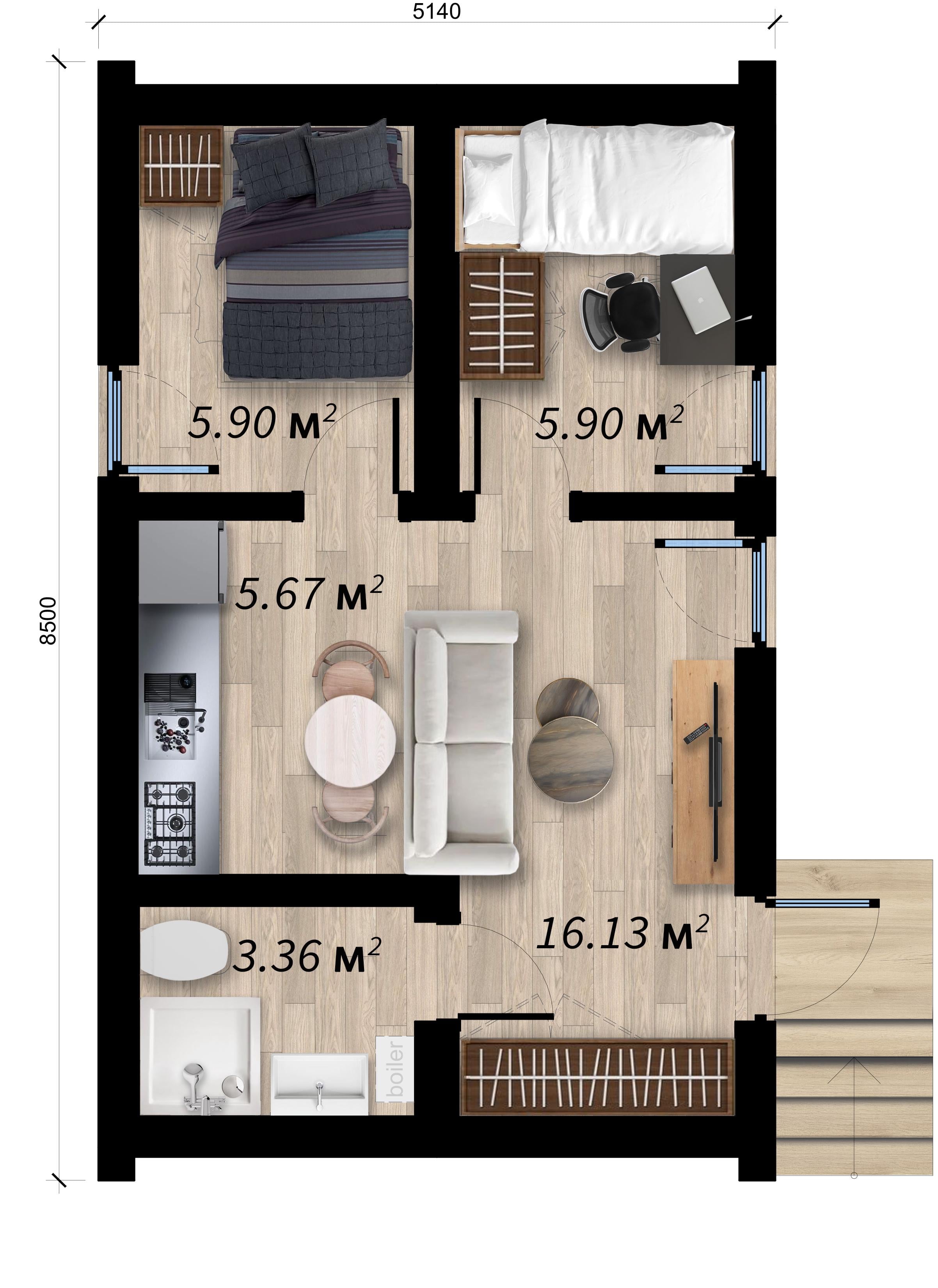 Будинок модульний SCANDI Mobility Comfort дерево 27,93 кв.м - фото 3 Будинок модульний SCANDI Mobility Comfort дерево 27,93 кв.м - фото 3