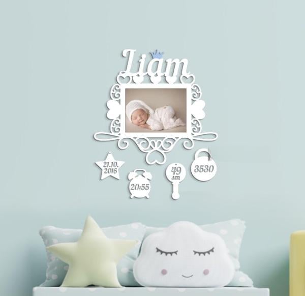 Панно дерев'яне на стіну для спальні дитячої для сім'ї Decart Рамка Моя Солодка Дитина 64х52 см рамка 18х25 см