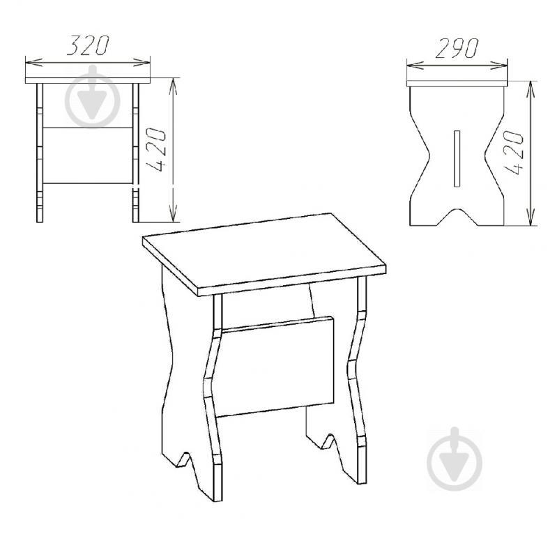 Табурет KOMPANIT Т-1 Бук - фото 2