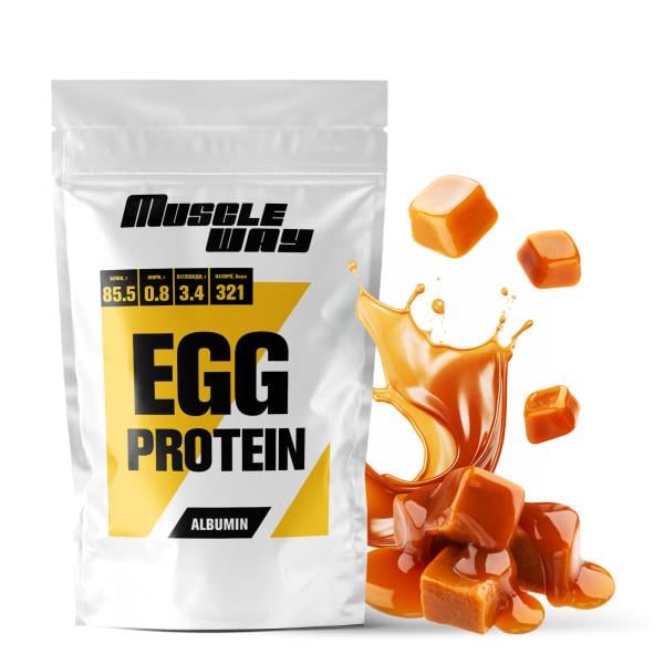 Протеин яичный MuscleWay Egg Protein Albumin Карамель 85,5% белка 500 г 14 порций (21-125-alb-mw-rs500.5)