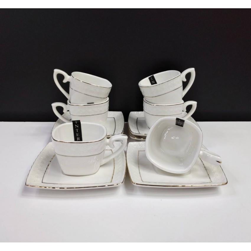 Набір кавовий порцеляновий Interos 507006 Снігова королева 90 мл 12 пр. Білий (1215554930) - фото 4 Набір кавовий порцеляновий Interos 507006 Снігова королева 90 мл 12 пр. Білий (1215554930) - фото 4