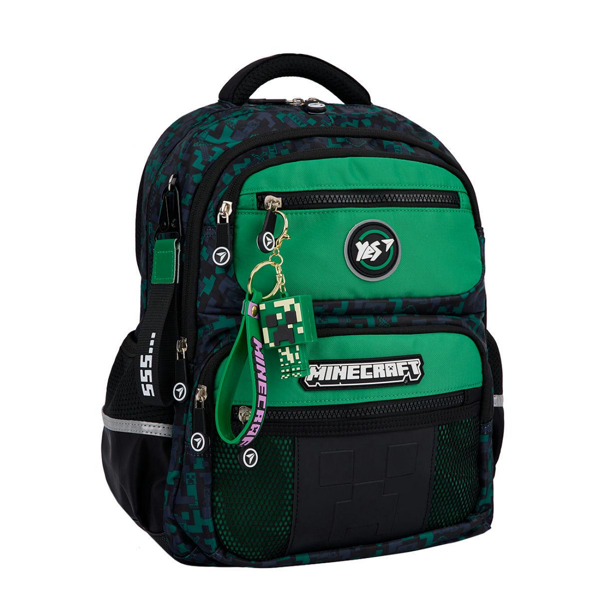 Рюкзак школьный YES Minecraft 37x27x13 см 13 л Зеленый (559831)