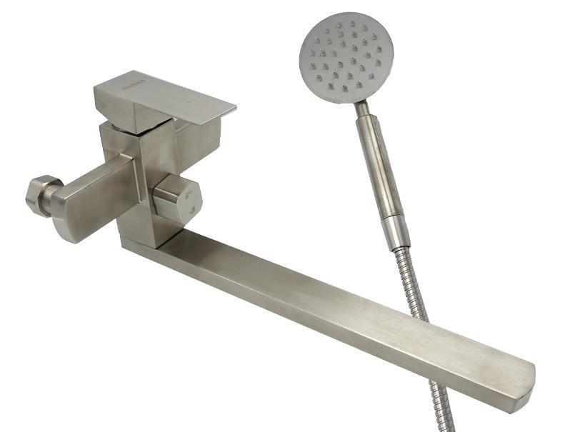 Смеситель для ванны Millz КУБ нержавеющая сталь излив 30 см (00000022910)