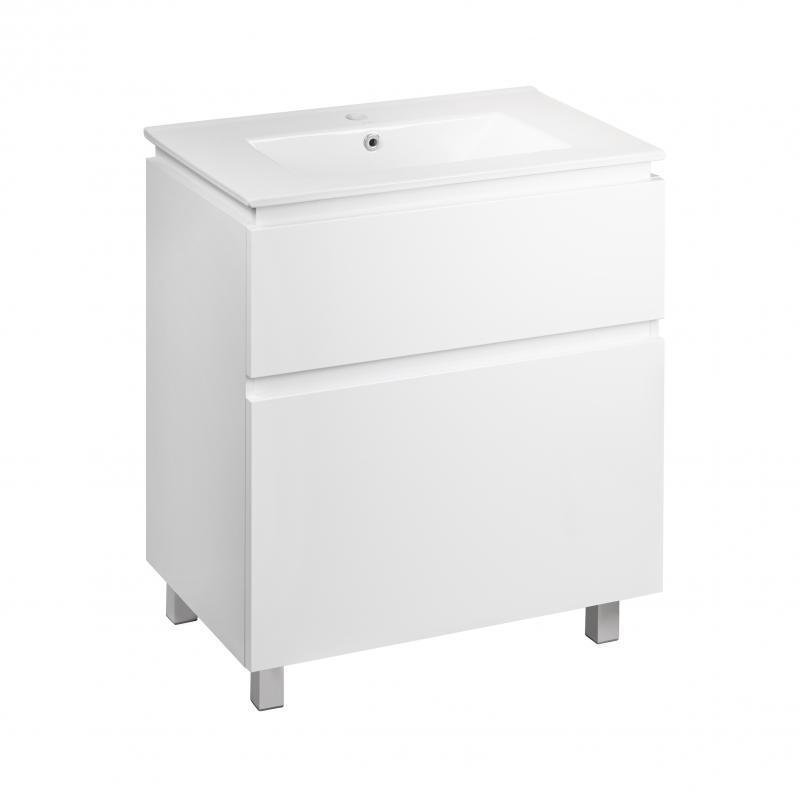 Тумба напольная и раковина врезная Qtap Albatross комплект 710х825х460 White (QT0171TN700D3070CW)