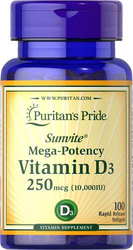 Витамин D PP Vitamin D3 10,000 IU 100 softgels (35872)