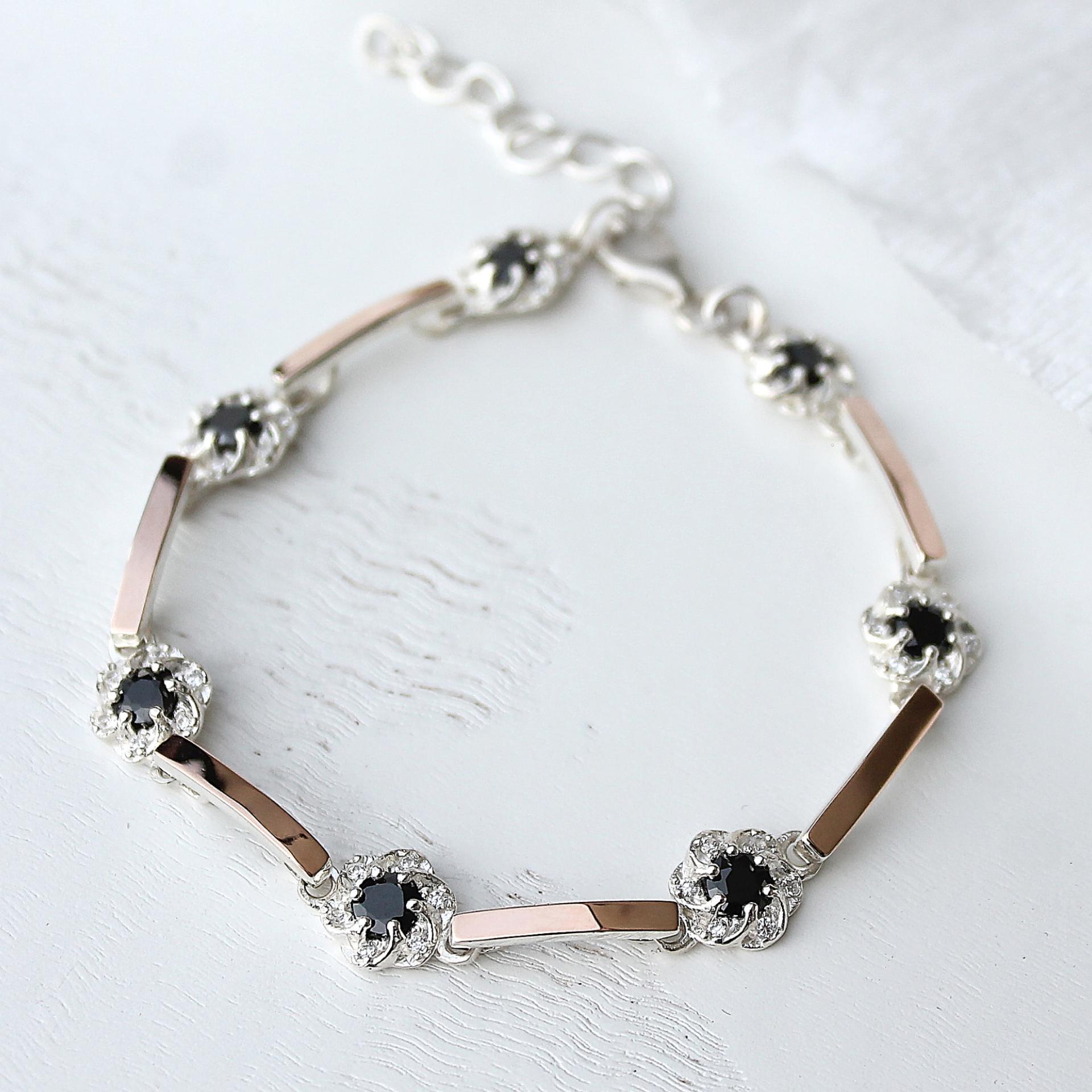 Серебряный браслет Diva с золотыми накладками Гламур (001брч)