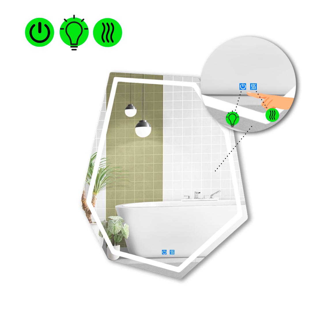 Дзеркало з LED підсвіткою Montagna 1 з двома сенсорами 60x45 см (8737845)