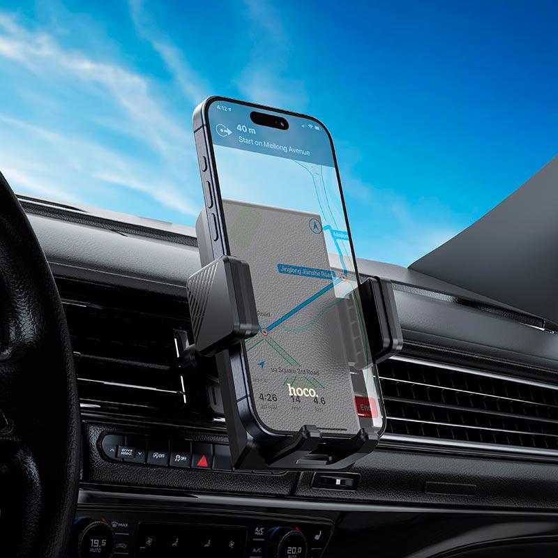 Тримач Hoco Precious push-type car holder H48 4,5-7" Black - фото 8