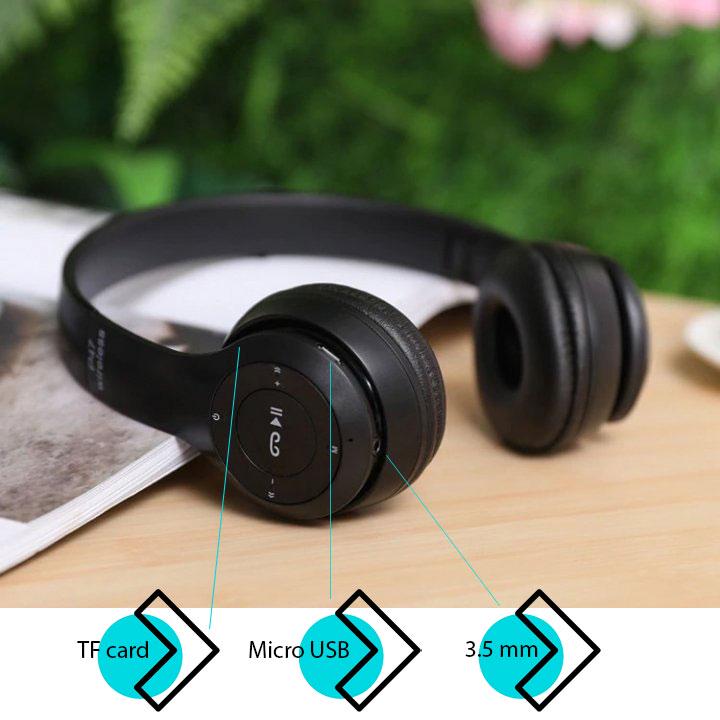 Наушники беспроводные Wireless Headphones P47 Bluetooth Черный (1010170-Black) - фото 3