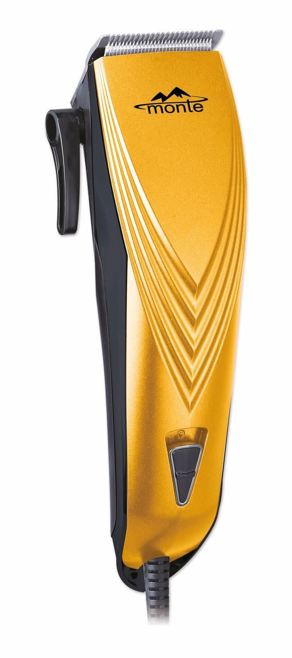 Машинка для стрижки Monte MT-5063C керамические лезвия/4 насадки 3-12 мм/от сети 15 Вт Желтый (33348766)