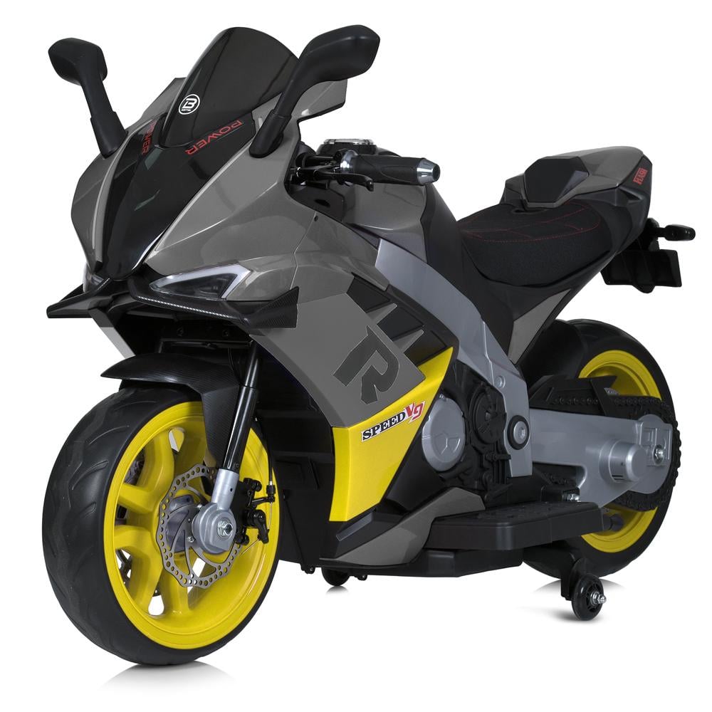 Детский электромотоцикл Bambi M 6013EL 2-колесный 24V Серый