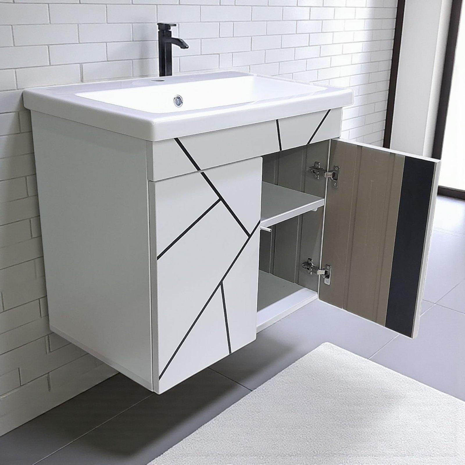 Тумба для ванной комнаты подвесная пластиковая Chaos black push 70 см (2456) - фото 8 Тумба для ванной комнаты подвесная пластиковая Chaos black push 70 см (2456) - фото 8