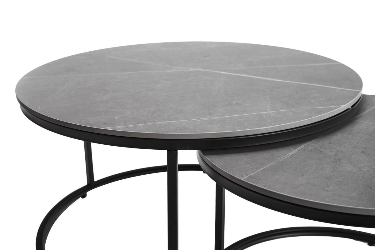 Журнальный стол Лоренза комплект 2 шт. 800х450 мм/600х400 мм Петра грей/Черный (30995655) - фото 2 Журнальный стол Лоренза комплект 2 шт. 800х450 мм/600х400 мм Петра грей/Черный (30995655) - фото 2