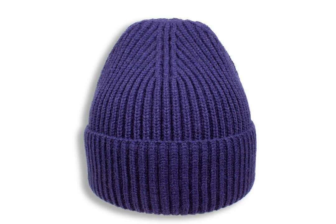 Шапка молодежная Apex Айрис с отворотом кашемировая без подкладки one size Темно-синий (282121) - фото 1