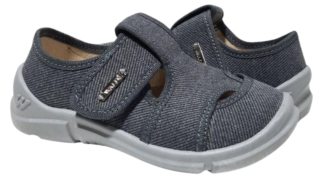 Тапочки для хлопчиків Waldi 385-882/29 на липучках р. 29 Темно-сірий