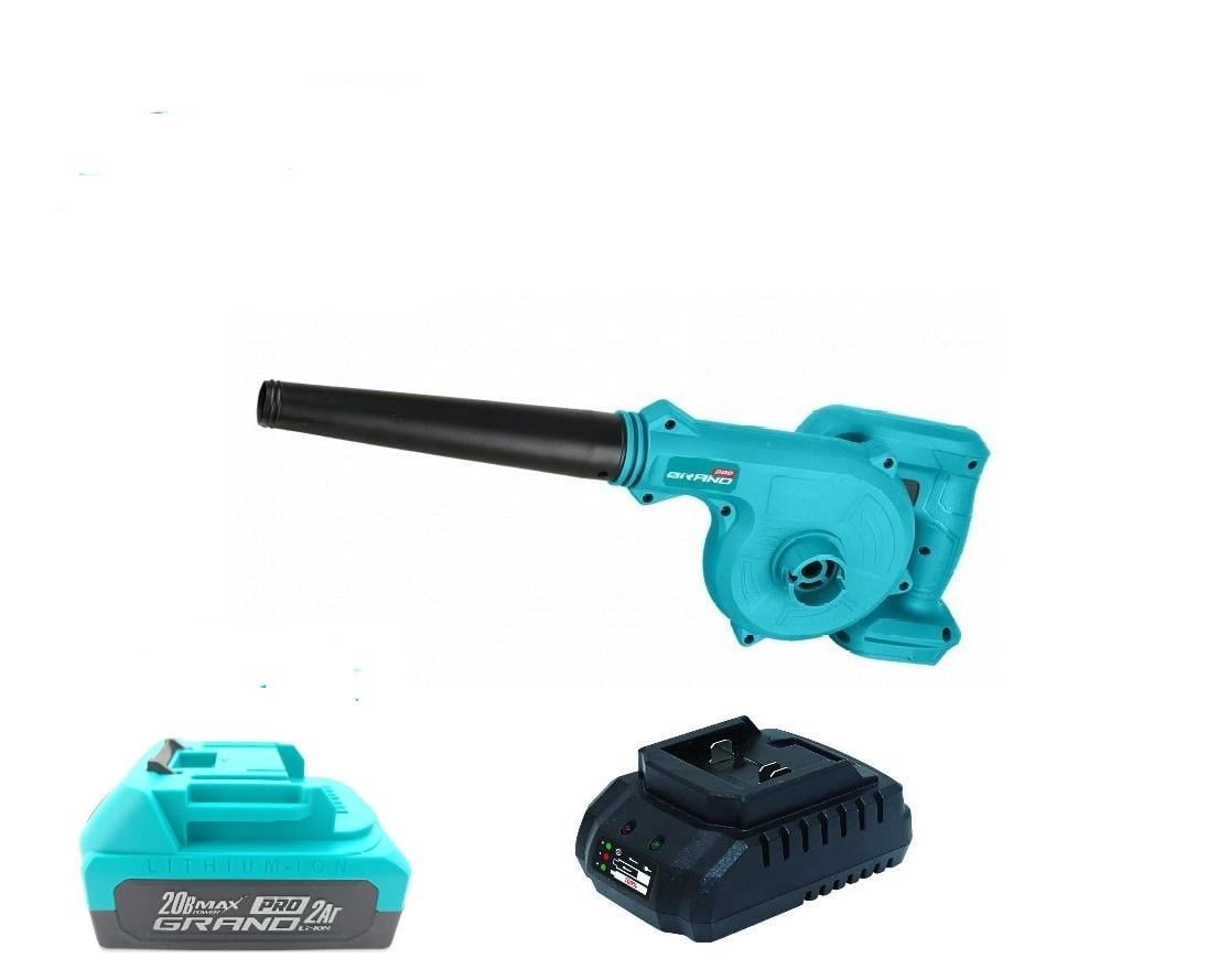 Воздуходувка аккумуляторная Grand АВД-20/2 PRO с аккумулятором 2000 мАч и зарядным устройством