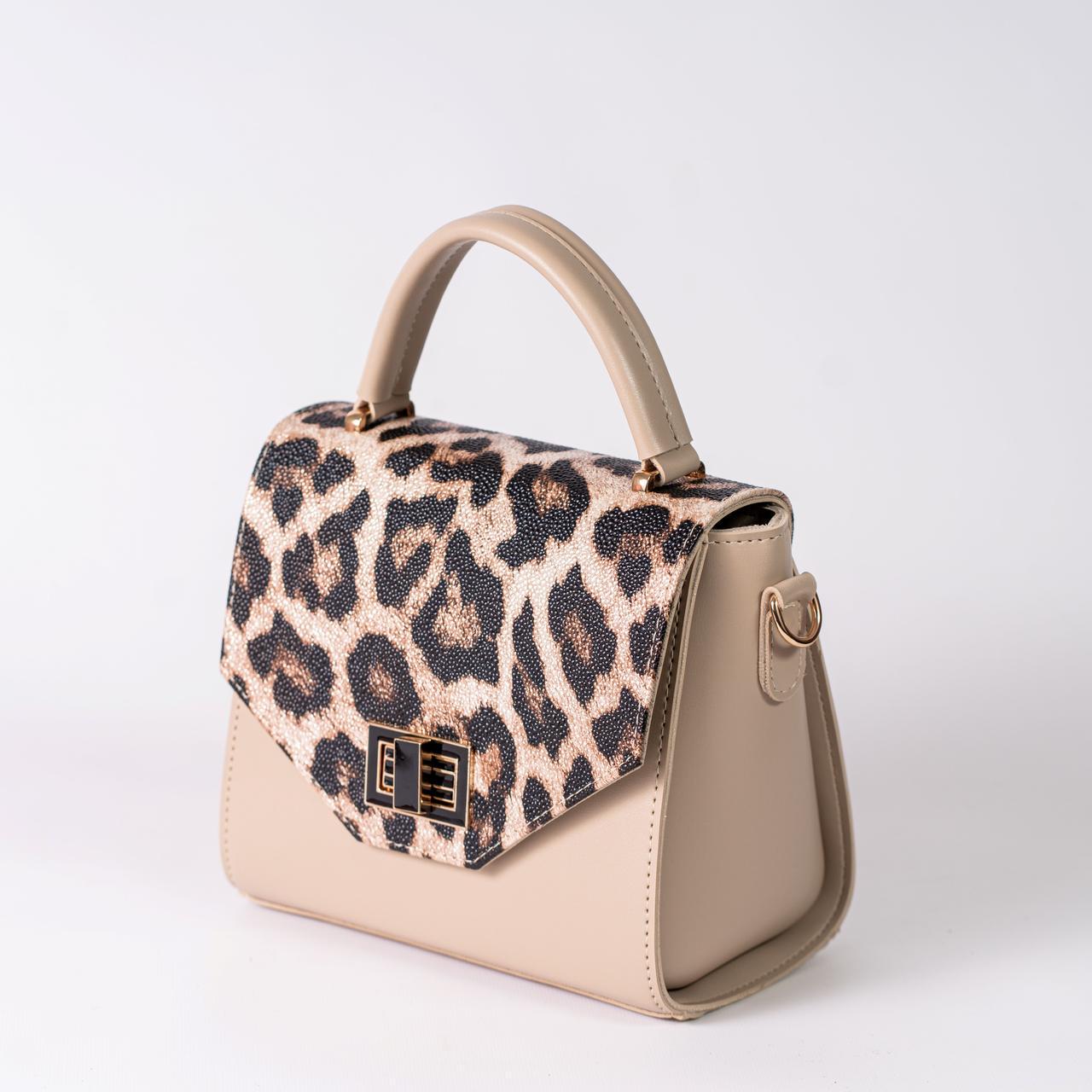 Сумка жіноча з клапаном леопард XENIA № 37-24 Бежевий - фото 2