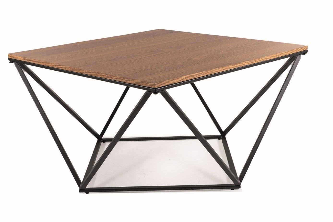 Журнальний столик Signal SILVER A 80x80 см Горіх/Чорний (SILVERAORC) - фото 2