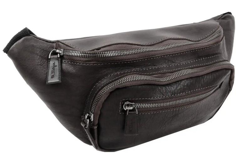 Сумка кожаная на пояс Mykhail Ikhtyar Коричневый (super532_80041 brown)