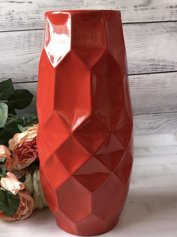 Ваза керамічна Едем глянець 30 см Червоний