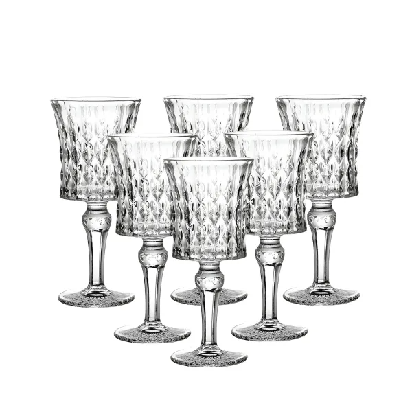 Набор бокалов для вина из толстого стекла под хрусталь 6 шт. по 150 мл Прозрачный