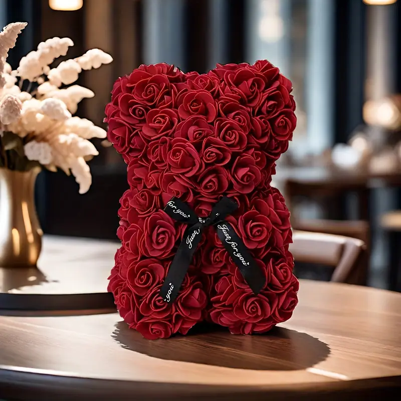 Медведь из 3D роз Teddy Bear 20 см Бордовый - фото 1 Медведь из 3D роз Teddy Bear 20 см Бордовый - фото 1