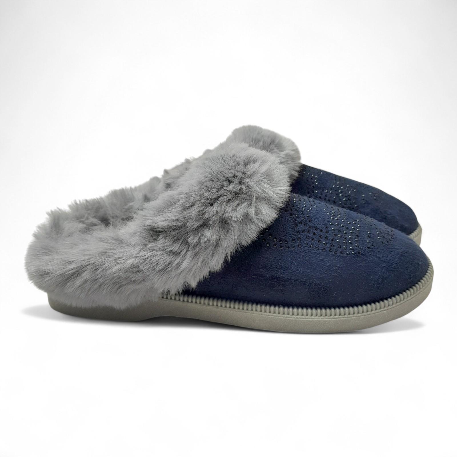 Домашние тапочки женские теплые Progress р. 38 24 см Синий (2786457717) - фото 2