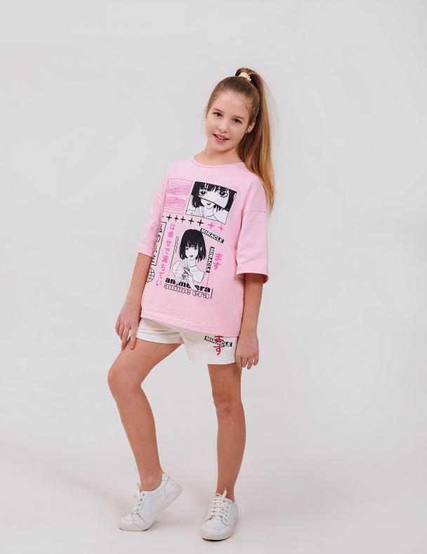 Шорти для дівчинки Smil стрейч-футер 134 см Молочний (112455) - фото 4