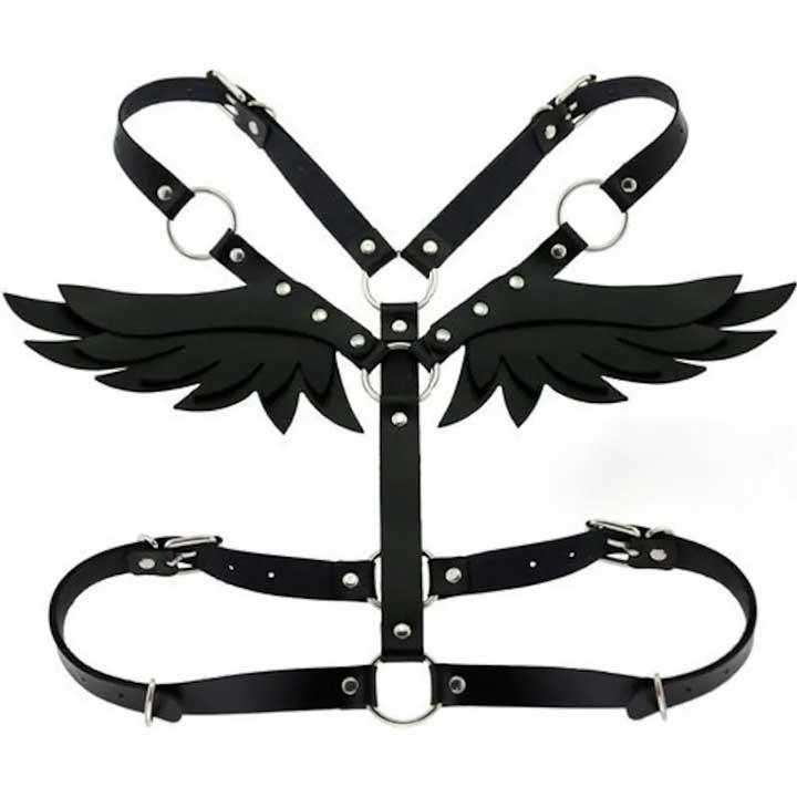 Портупея з крильцями Black Angel екошкіра (K000994) - фото 5