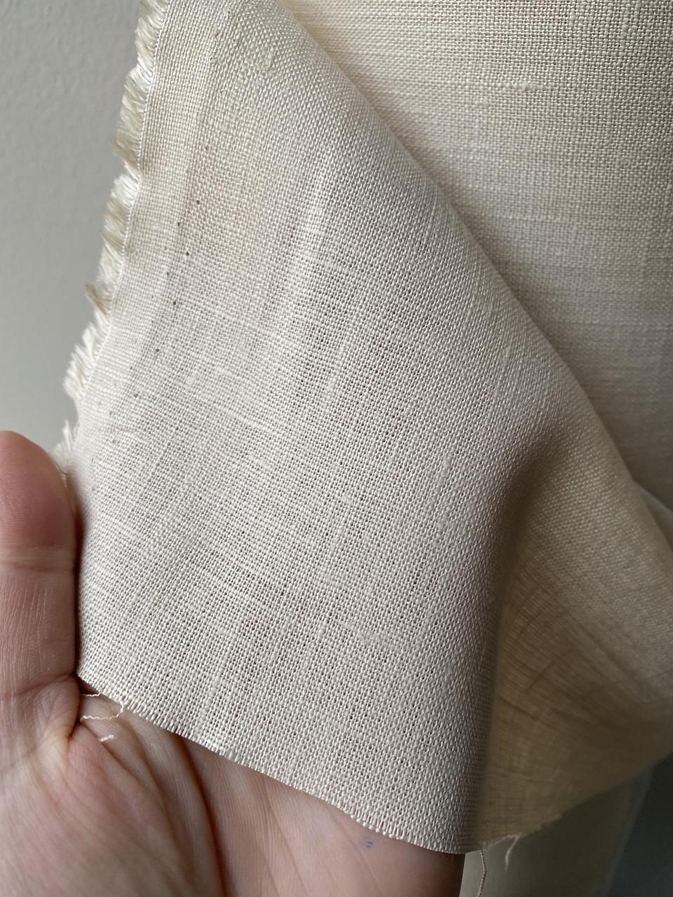 Ткань LINEN PLUS льняная 143 см 606/158 Кремовая - фото 5