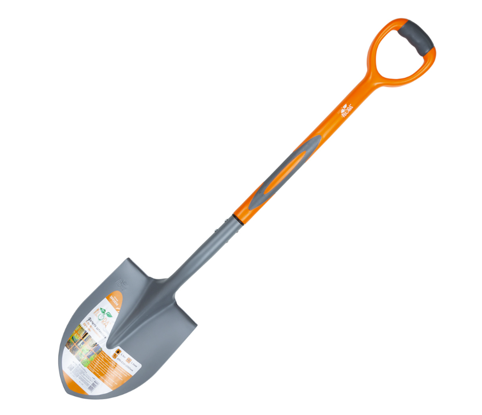 Лопата штыковая Flora 290x210x1050 мм 1,9 кг с пластиковой ручкой (5045834)