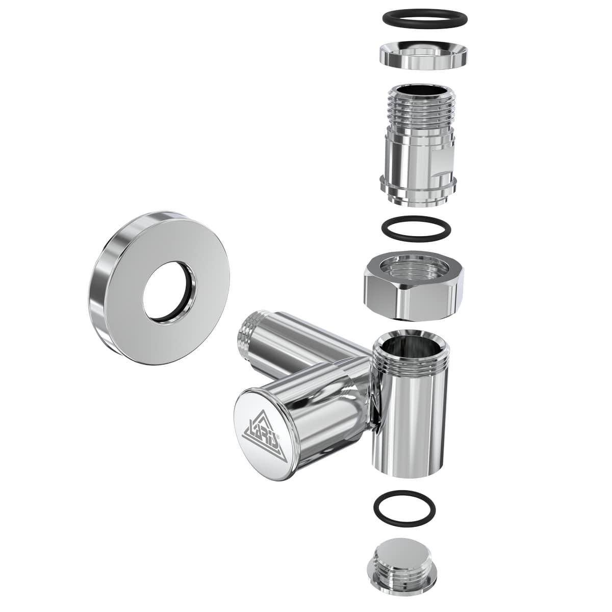 Кран кутовий для рушникосушарки Laris LX-2044 під ТЕН LX-2044 з латуні 2 шт. Сірий (147-127-71401063) - фото 4