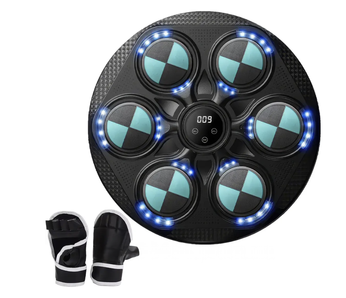 Боксерская мишень настенная с подсветкой музыкой блютуз и перчатками для ударов 36 см (Е500218) Боксерская мишень настенная с подсветкой музыкой блютуз и перчатками для ударов 36 см (Е500218)