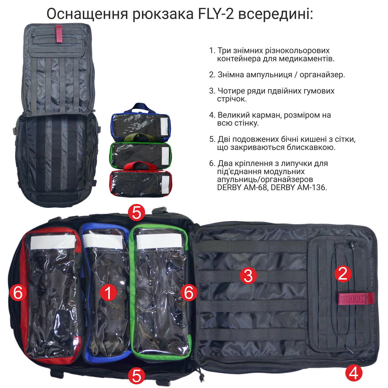 Рюкзак боевого медика Derby FLY-2 20 л Мультикам (1981015673) - фото 3 Рюкзак боевого медика Derby FLY-2 20 л Мультикам (1981015673) - фото 3