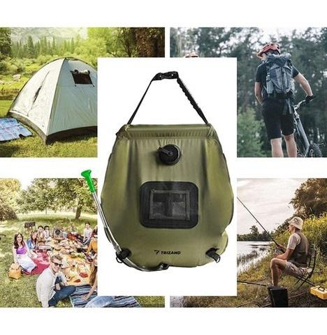 Душ туристичний із вбудованим термометром 20 л Темно-зелений - фото 12