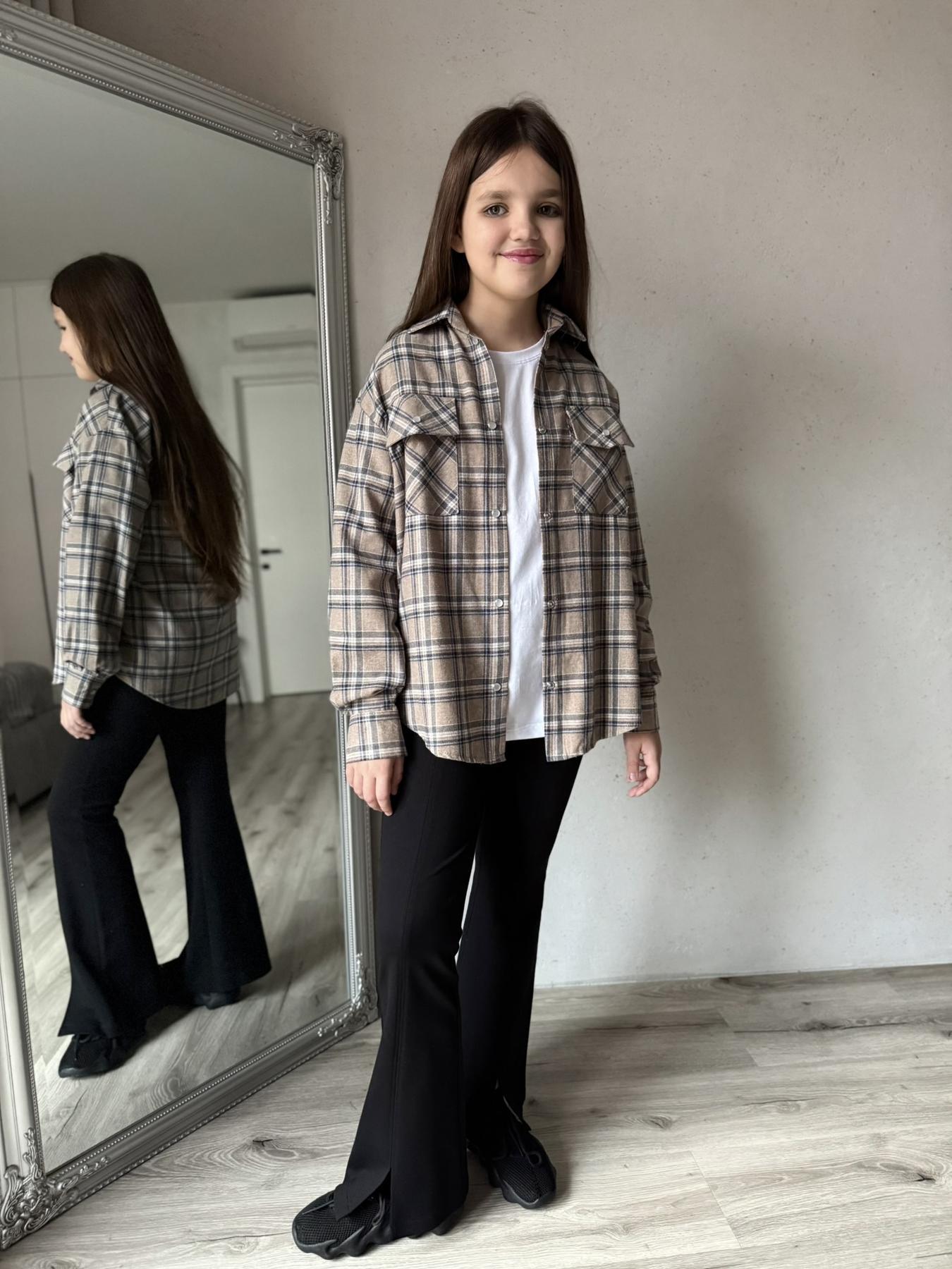 Рубашка подростковая для девочки из фланели IRmAS 1332 152 см Бежевый