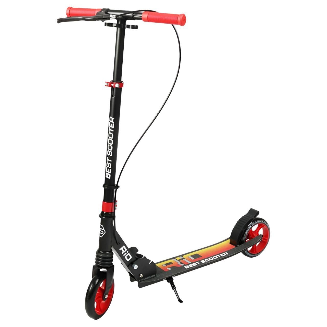 Самокат двухколесный Best Scooter Rio R-80960 колеса PU 145 мм передний амортизатор ручной тормоз Красный (35050049)
