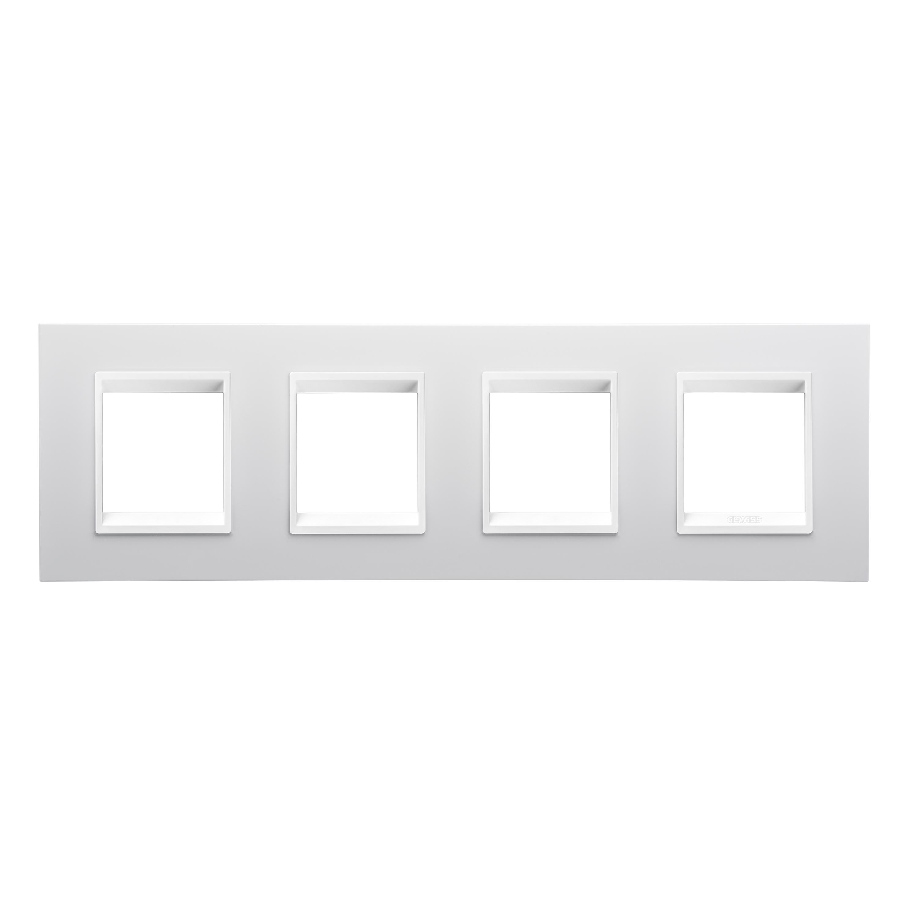 Рамка четырехместная Gewiss Chorusmart LUX горизонтальная технополимер Белый (GW16228YB)