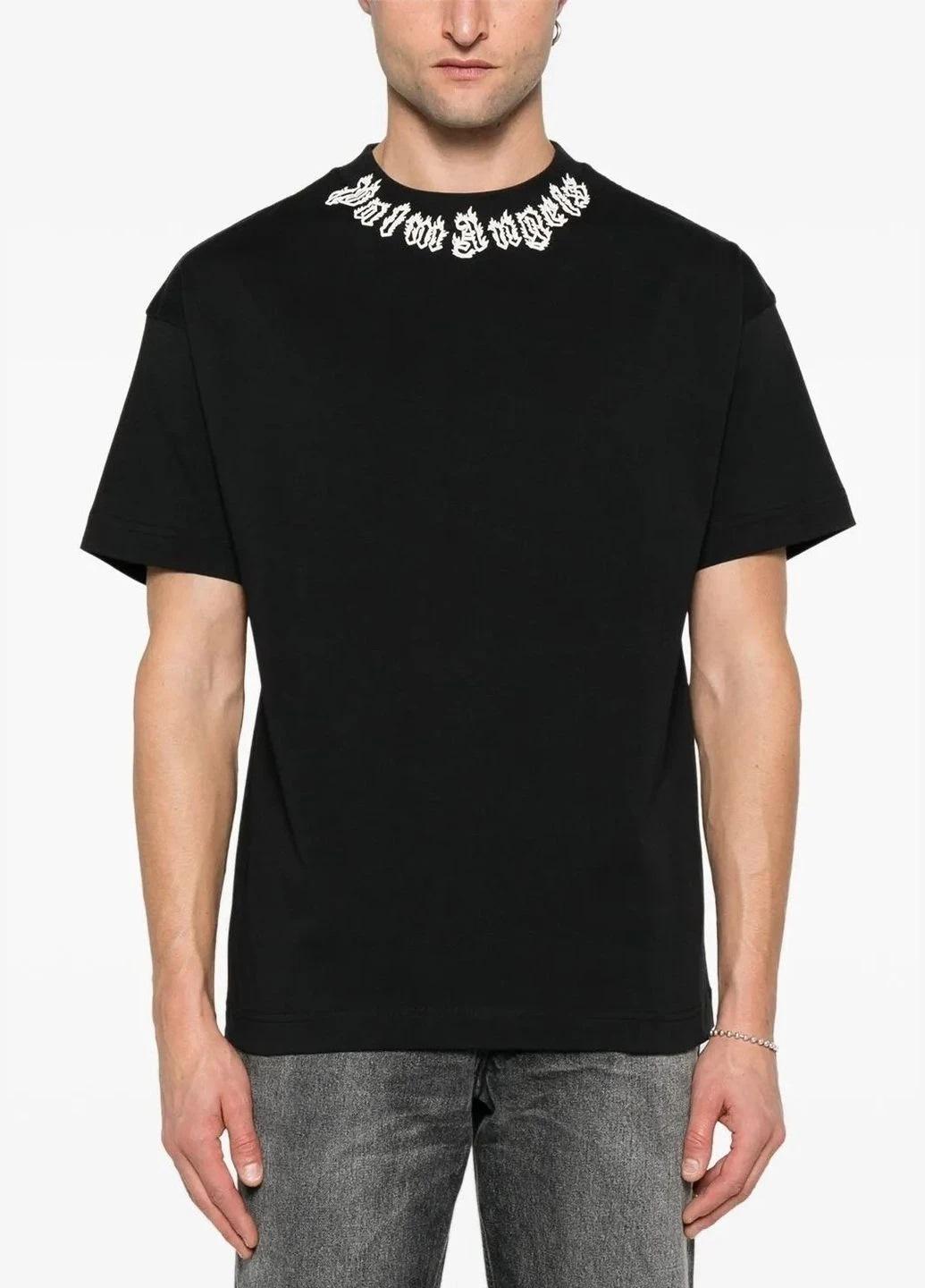 Футболка мужская Palm Angels Flame Logo T-Shirt Oversise S (PAW-4012BL)