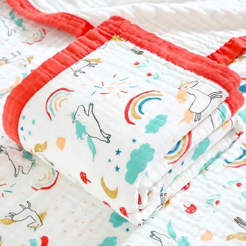 Плед мусліновий Mommy Bag Єдиноріжки 110х110 см (142679)