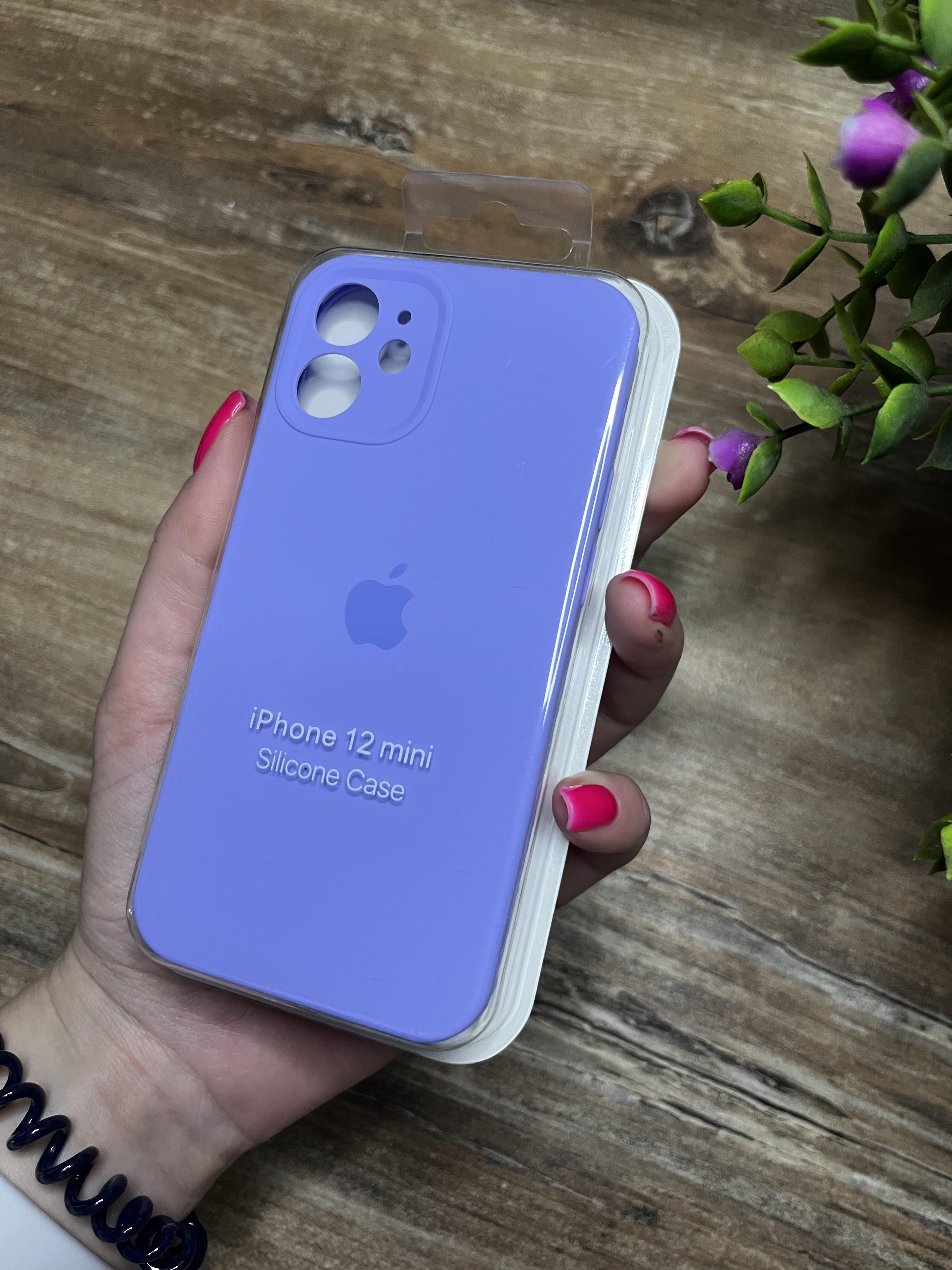 Чохол накладка на iPhone (Айфон) 12 Mini квадратні борти silicone case full camera на apple