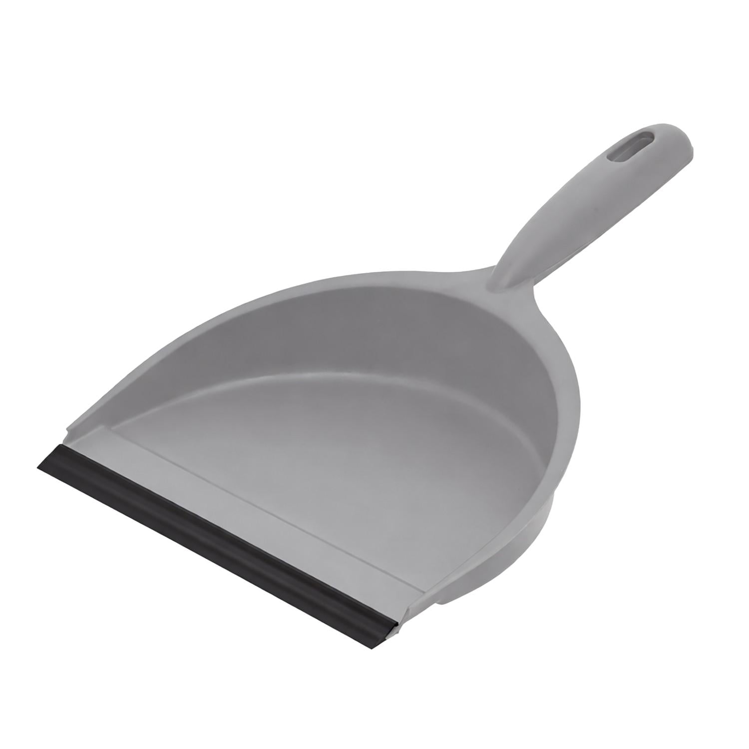 Совок пластиковий для сміття з гумовою насадкою 31 см Сірий