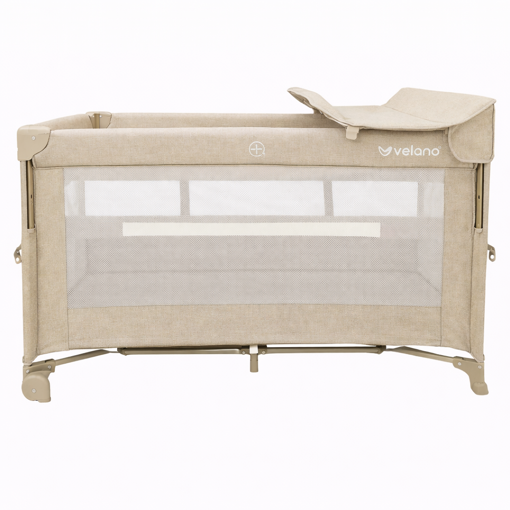 Ліжко-манеж дитяче з другим ярусом та пеленатором Velano Tino Beige (2872266657)