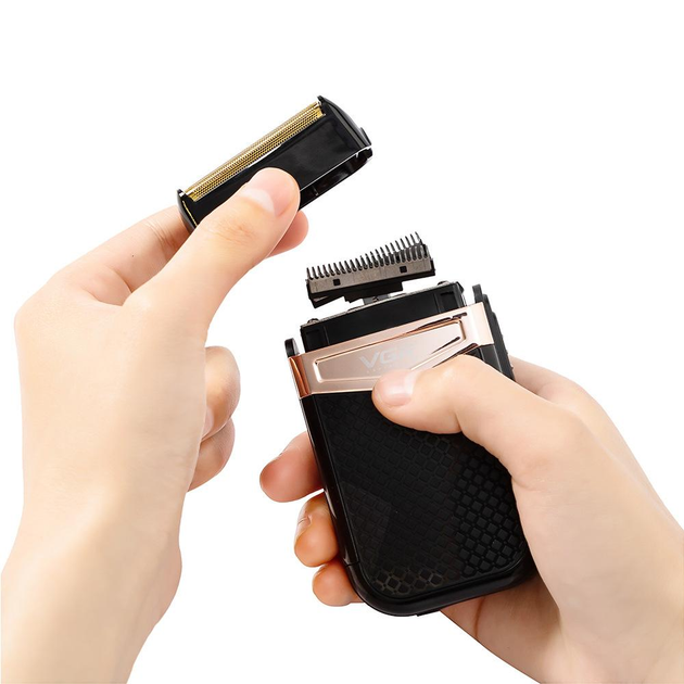 Шейвер сеточный мужской VGR IPX4 Черный (GR-04915) - фото 4