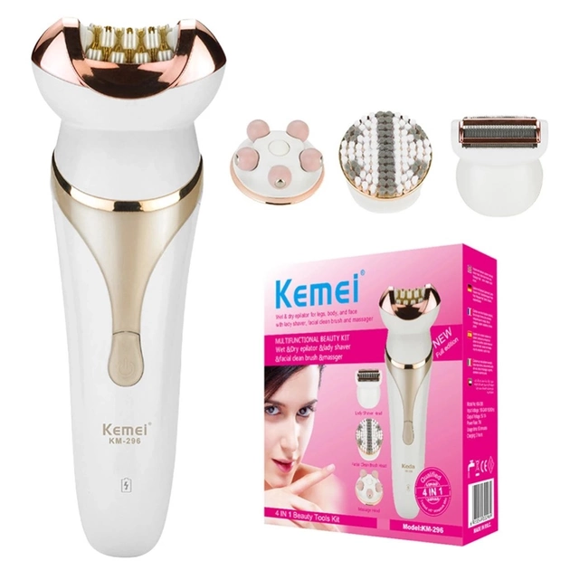 Эпилятор женский Kemei KM-296 4в1 Белый (35478538) Эпилятор женский Kemei KM-296 4в1 Белый (35478538)