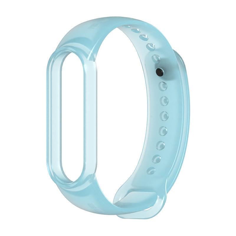 Ремешок для смарт-браслетов MiJobs силиконовый для Xiaomi Mi Band 5/6 Голубой полупрозрачный (1434P)