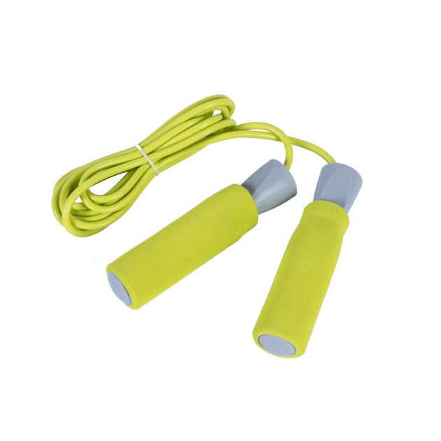 Скакалка PVC FOAM HANDLE JUMP ROPE 275x0,6 см Жовтий (LS3118)