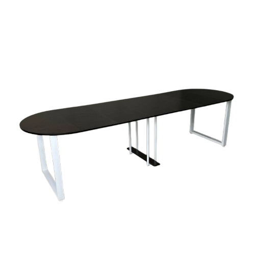 Стол кухонный LONG УТП019242 Loft овальный раздвижной 3,5 м Дуб венге/Белый мет - фото 1 Стол кухонный LONG УТП019242 Loft овальный раздвижной 3,5 м Дуб венге/Белый мет - фото 1