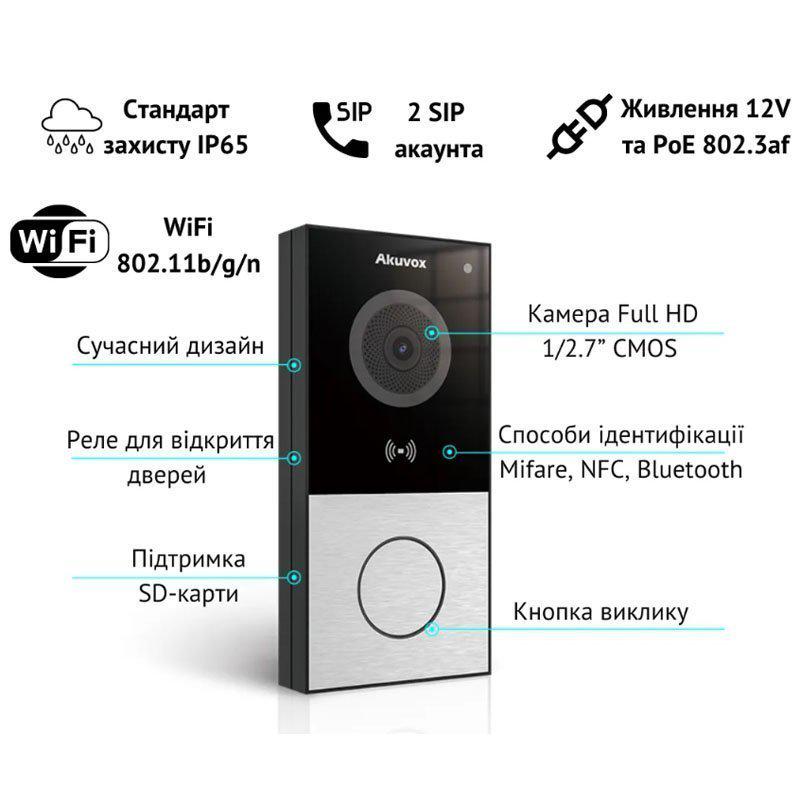 Комплект відеодомофону Akuvox E12W/C313S (259146) - фото 3 Комплект відеодомофону Akuvox E12W/C313S (259146) - фото 3