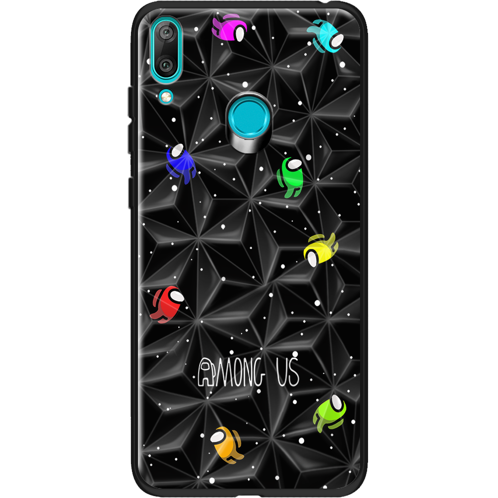 Чехол Boxface Huawei Y7 2019 Among Us Invisible Черный силикон с призмой (36044-bk76-37853)